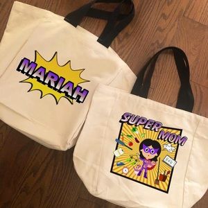 Personalized Super Mom Tote Bag